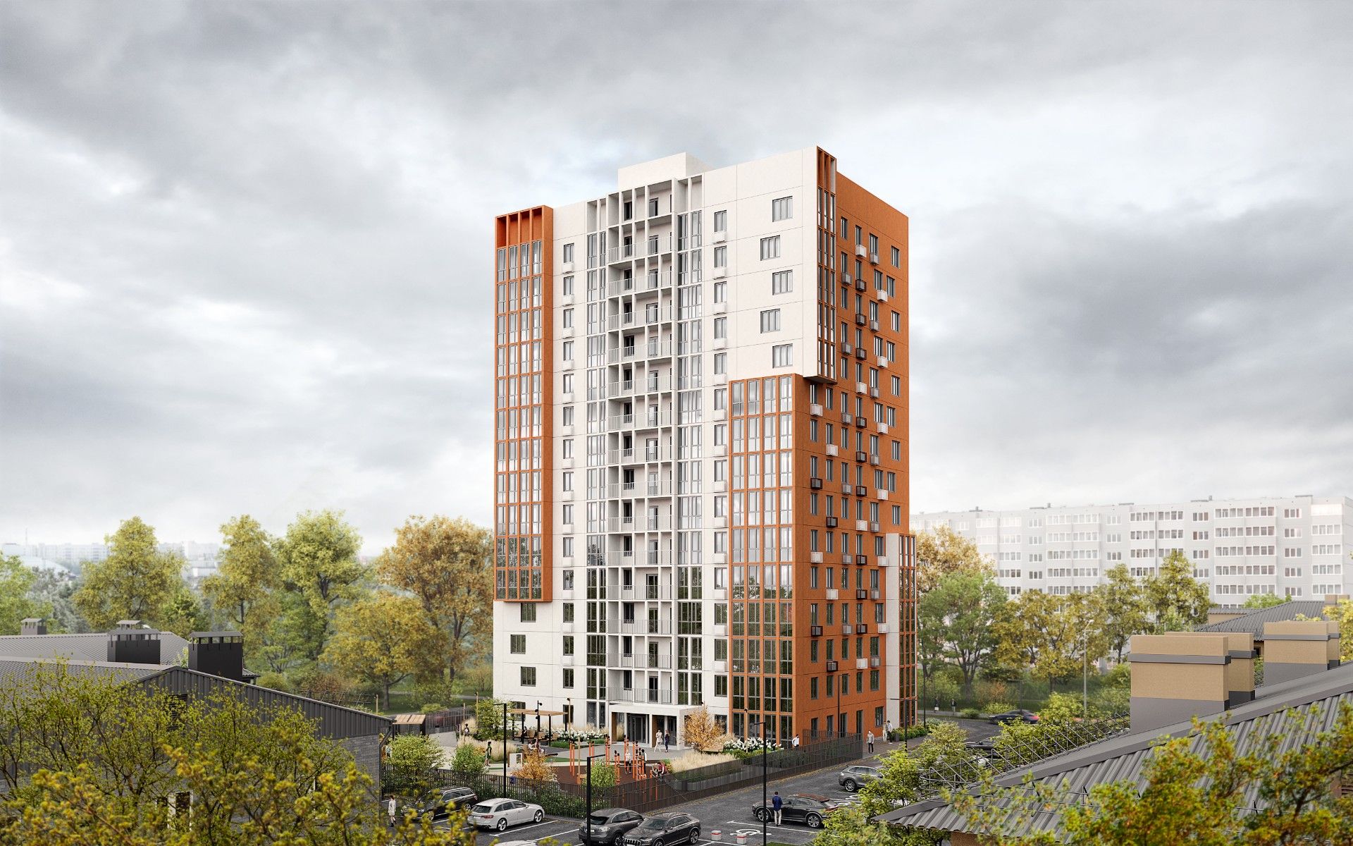 Жилой комплекс Геометрия Счастья — фасад здания