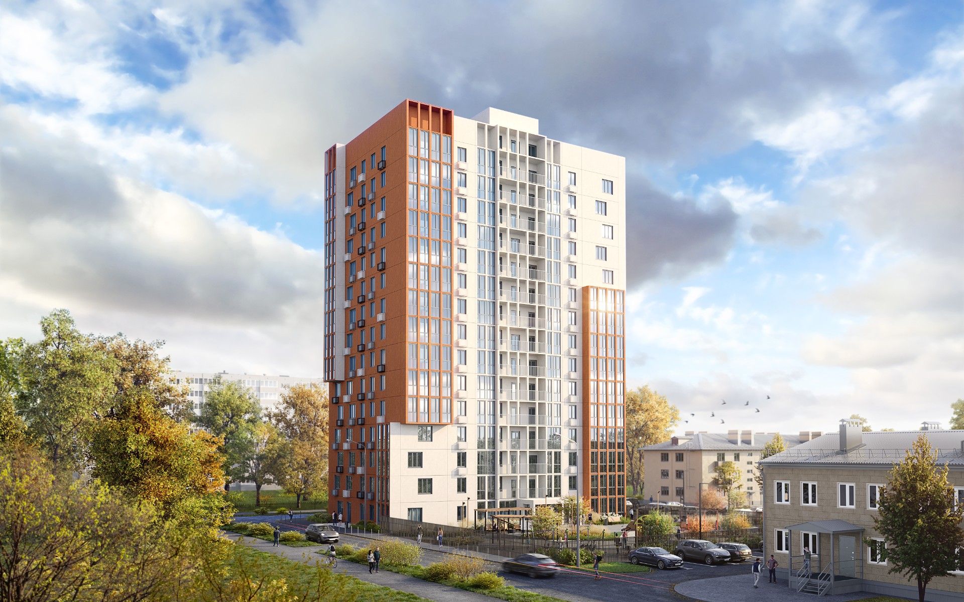 Жилой комплекс Геометрия Счастья — фасад здания