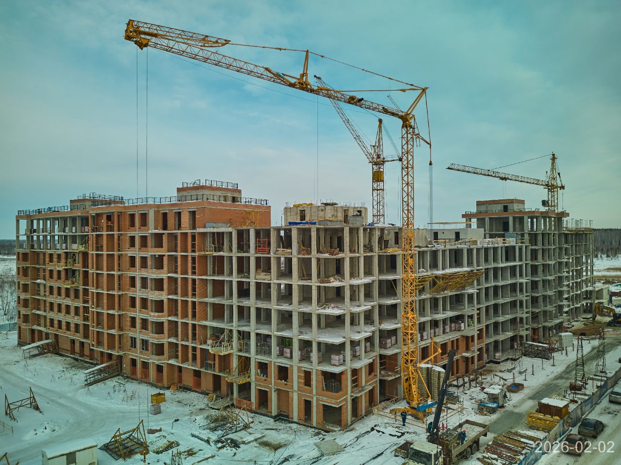 Ход строительства ЖК «Жилые кварталы Голос Эльтаун» — фото за февраль 2026