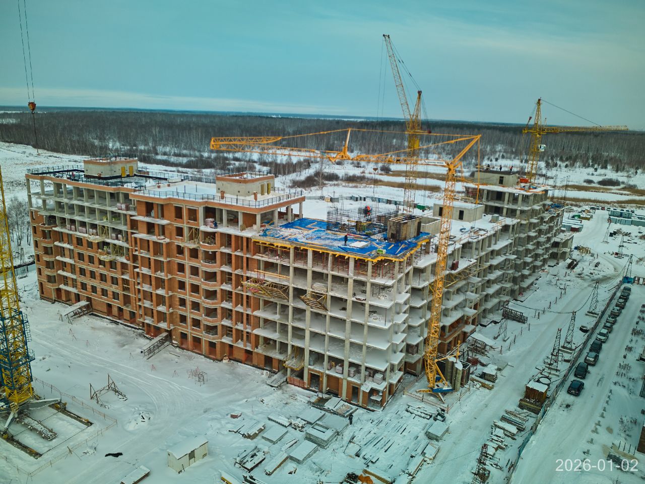 Ход строительства ЖК «Жилые кварталы Голос Эльтаун» — фото за январь 2026