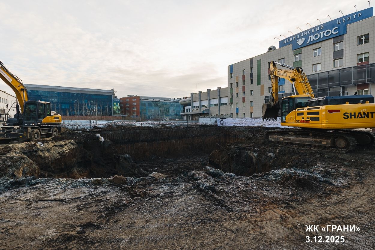 Ход строительства ЖК «Грани» — фото за декабрь 2025