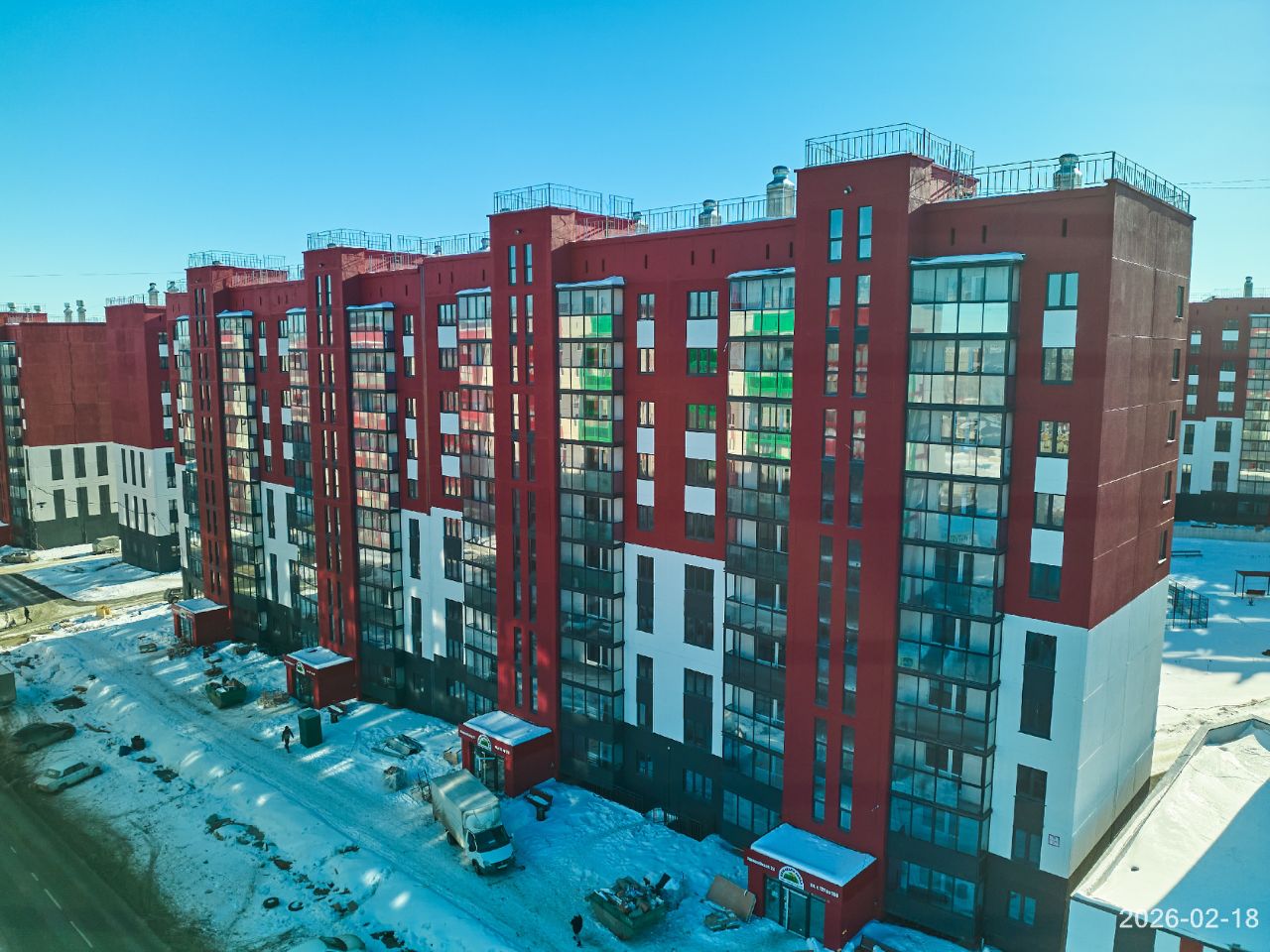 Ход строительства ЖК «Экорайон Вишневая горка» — фото за февраль 2026